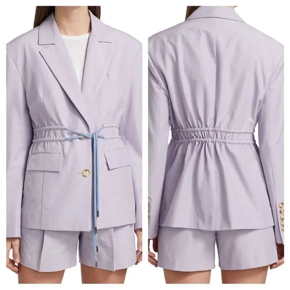 AKNVAS Amanda Drawstring Cotton Blend Blazer in Lavender Sz 6 new - Picture 1 of 10